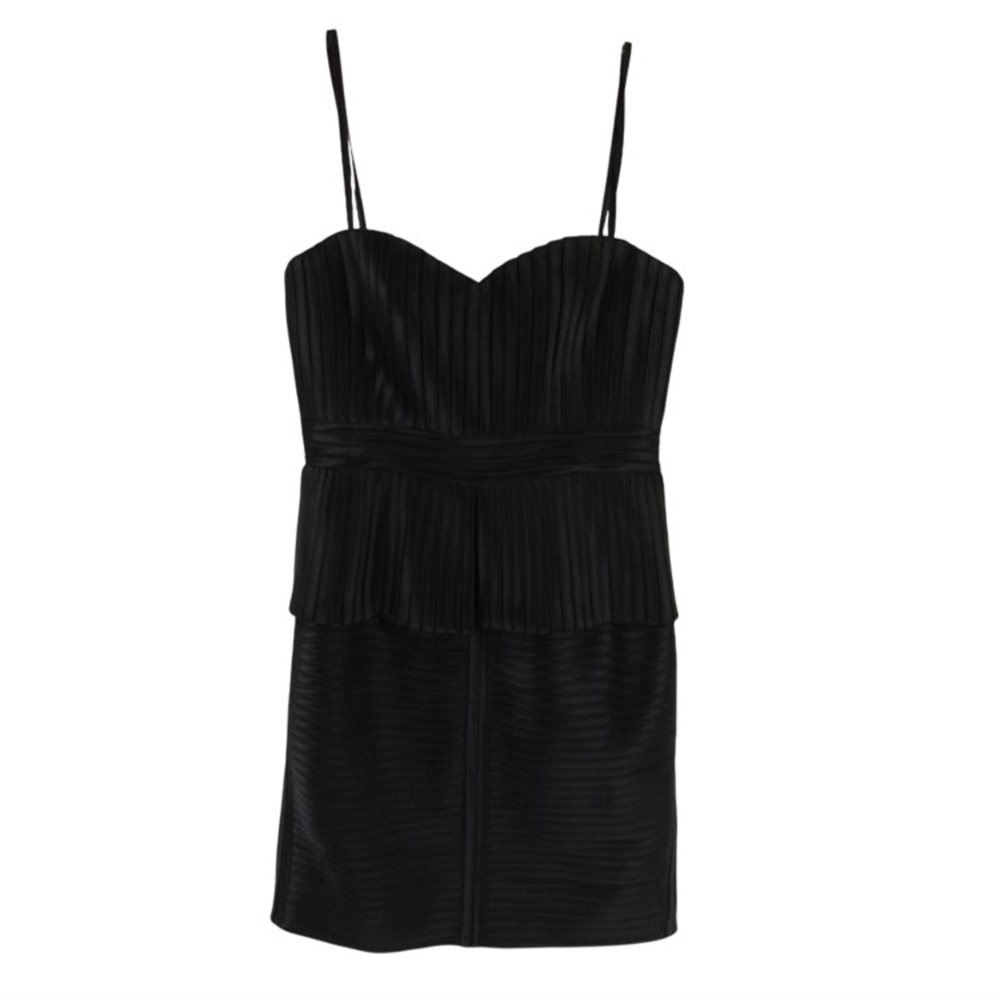 BCBGMaxAzria Black Spaghetti Strap Babydoll Mini Dress